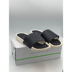 $195 APL Lusso Slides Leather Upper in Midnight Size 11M